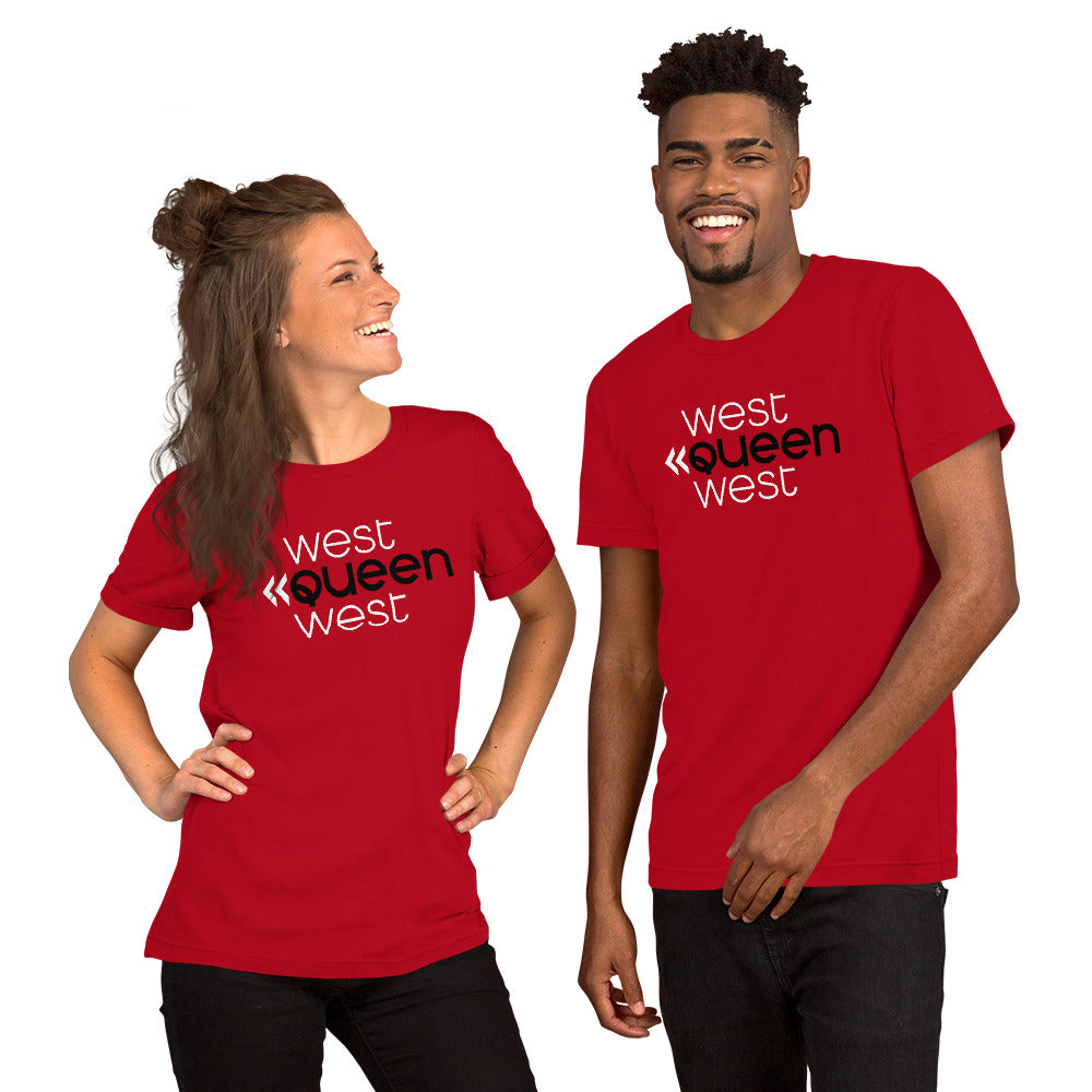 WQW Stacked logo Short-Sleeve Unisex Tee - Red